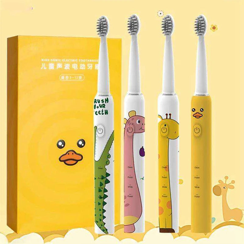 Compatible with philips Children kids Sonic Electric Toothbrush Cartoon For Kids USB Rechargeable Soft Automatic Waterproof
